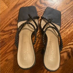 Fashion Nova Black Braided Heels